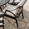 Rund Matgrupp Utomhus 6 Stolar Svart Aluminium - Amalfi Ø150cm