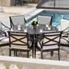 Rund Matgrupp Utomhus 6 Stolar Svart Aluminium - Amalfi Ø150cm