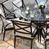 Rund Matgrupp Utomhus 6 Stolar Svart Aluminium - Amalfi Ø150cm