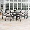 Rund Matgrupp Utomhus 6 stolar Svart Aluminium - Amalfi Ø120cm