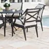 Rund Matgrupp Utomhus 6 stolar Svart Aluminium - Amalfi Ø120cm