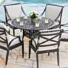 Rund Matgrupp Utomhus 6 stolar Svart Aluminium - Amalfi Ø120cm
