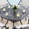 Rund Matgrupp Utomhus 6 stolar Svart Aluminium - Amalfi Ø120cm