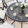 Rund Matgrupp Utomhus 6 stolar Svart Aluminium - Amalfi Ø120cm