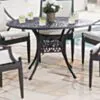 Rund Matgrupp Utomhus 6 stolar Svart Aluminium - Amalfi Ø120cm