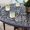 Rund Matgrupp Utomhus 6 stolar Svart Aluminium - Amalfi Ø120cm