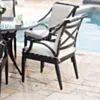 Rund Matgrupp Utomhus 6 stolar Svart Aluminium - Amalfi Ø120cm