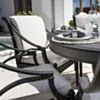 Rund Matgrupp Utomhus 6 stolar Svart Aluminium - Napoli Ø122cm