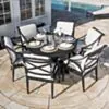 Rund Matgrupp Utomhus 6 stolar Svart Aluminium - Napoli Ø122cm