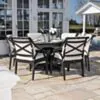 Rund Matgrupp Utomhus 6 stolar Svart Aluminium - Napoli Ø122cm