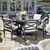 Rund Matgrupp Utomhus 6 stolar Svart Aluminium - Napoli Ø122cm
