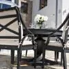 Rund Matgrupp Utomhus 6 stolar Svart Aluminium - Napoli Ø122cm