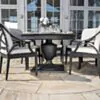 Rund Matgrupp Utomhus 6 stolar Svart Aluminium - Napoli Ø122cm