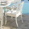 Rund Matgrupp Utomhus 4 stolar Vit Aluminium - Toscana Ø120cm