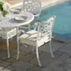Rund Matgrupp Utomhus 4 stolar Vit Aluminium - Toscana Ø120cm