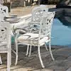 Rund Matgrupp Utomhus 4 stolar Vit Aluminium - Toscana Ø120cm
