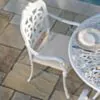 Rund Matgrupp Utomhus 4 stolar Vit Aluminium - Toscana Ø120cm