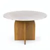 Runt Matbord 120cm Ljus Ek & Vit Marmor - Matisse