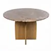 Runt Matbord 120cm Ljus Ek & Brun Marmor - Matisse