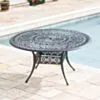 Rund Matgrupp Utomhus 8 Stolar Svart Aluminium - Amalfi Ø150cm