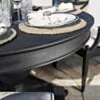 Trädgårdsbord Runt Svart Aluminium Salerno Ø122cm