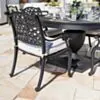 Matgrupp Utomhus Runt Bord Svart Aluminium 4 stolar - Salerno Ø122cm