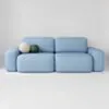 Soffa 3-sits 253cm Ljusblå - Huntington