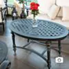 Soffbord Utomhus Svart Aluminium Ovalt Florence 125cm