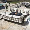 Loungesoffa Svart Aluminium Capri 3-sits