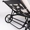 Solsäng med hjul Svart Aluminium Toscana
