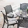 Rund Matgrupp 6 Stolar Svart Aluminium - Sorrento Ø120cm