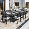Matgrupp Utomhus 10 Stolar Svart Aluminium - Sorrento 280cm