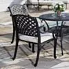 Caféset 4 Stolar Svart Aluminium - Sorrento Ø90cm