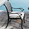 Caféset 4 Stolar Svart Aluminium - Sorrento Ø90cm