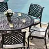 Rund Matgrupp Utomhus 6 Stolar Svart Aluminium - Sorrento Ø150cm