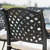 Rund Matgrupp Utomhus 6 Stolar Svart Aluminium - Sorrento Ø150cm