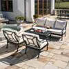 Loungegrupp Utomhus Svart Aluminium 5-pers - St Tropez
