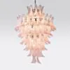 Kristallkrona Ø80xH110cm Krom/Rosa - Livorno