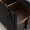 Dubbelkommod Svart 150cm Grå Marmor - Båstad