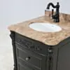 Kommod Badrum 60cm Ottawa Svart - Beige Marmor