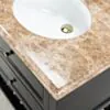 Kommod Badrum 80cm Svart Utah - Beige Marmor