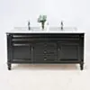 Dubbelhandfat Kommod 160cm Nashville Svart - Vit Marmor