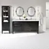 Dubbelhandfat Kommod 160cm Nashville Svart - Vit Marmor