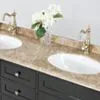 Dubbel Kommod Badrum 160cm Colorado Svart - Beige Marmor