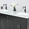 Dubbel Kommod Badrum 160cm Colorado Svart - Vit Marmor