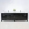 Dubbelhandfat Kommod 240cm Nashville Svart - Vit Marmor