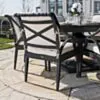 Trädgårdsstol Svart 2-pack Aluminium Amalfi