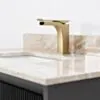 Badrumskommod Svart 80cm Beige Marmor - Båstad