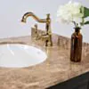 Kommod Badrum 80cm Ottawa Svart - Beige Marmor