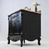 Kommod Badrum 80cm Ottawa Svart - Beige Marmor